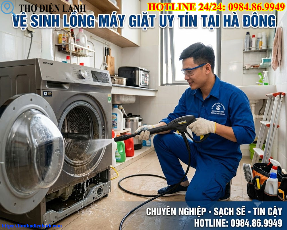 thợ xịt rửa lồng máy giặt tại Hà Đông uy tín