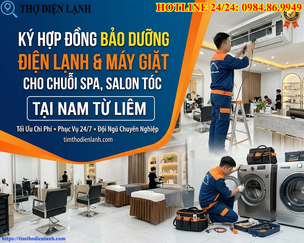 Bảo Dưỡng Điện Lạnh, Máy Giặt Cho Chuỗi Cơ Sở Làm Đẹp Tại Nam Từ Liêm