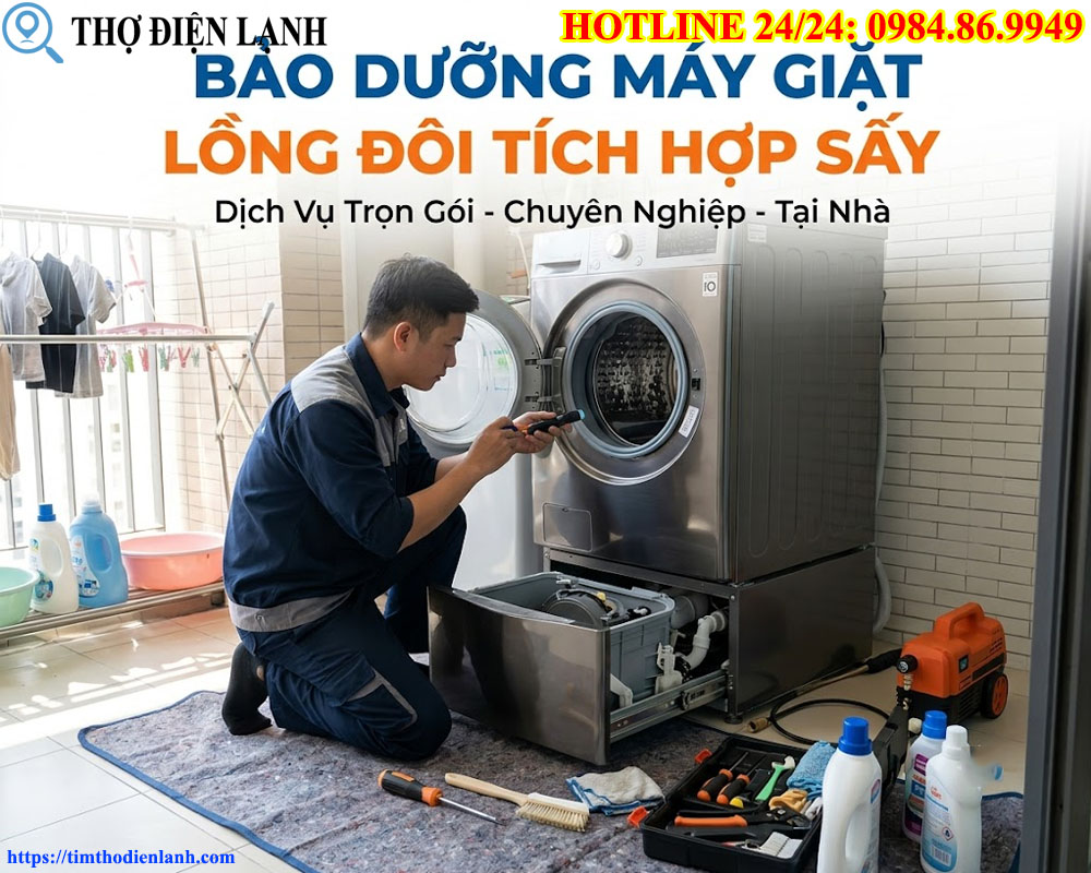 Bảo Dưỡng Máy Giặt Lồng Đôi Tích Hợp Sấy