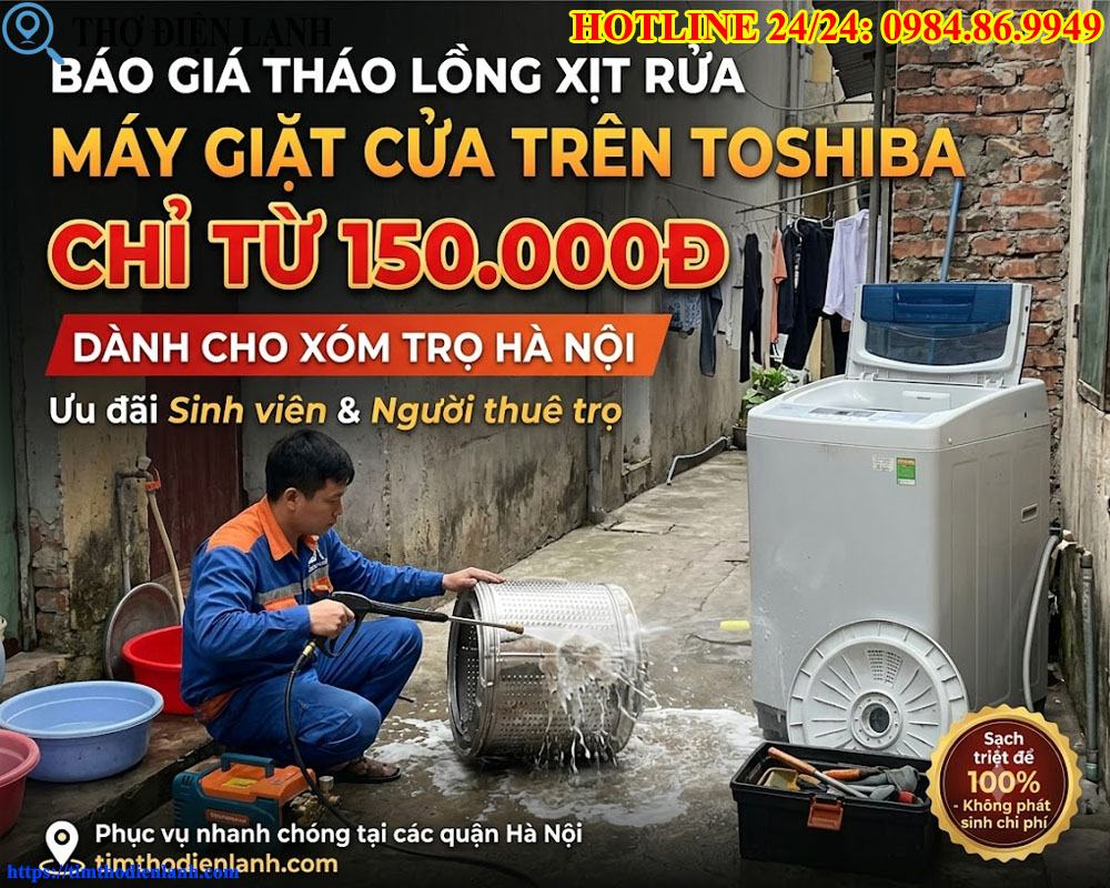 Báo Giá Tháo Lồng Xịt Rửa Máy Giặt Cửa Trên Toshiba