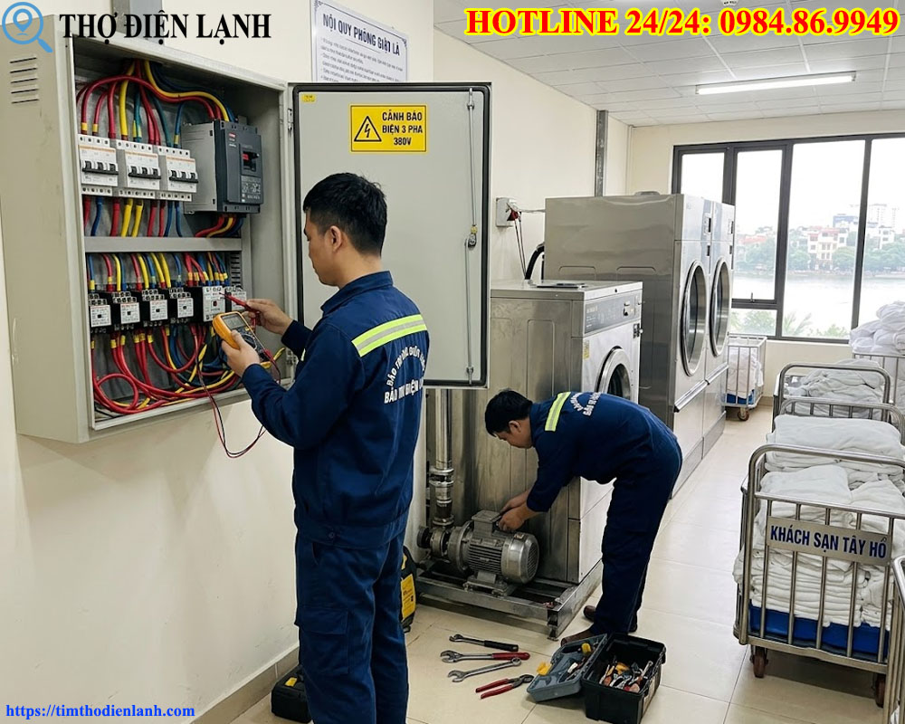 Bảo Trì Dàn Máy Giặt Công Nghiệp Khách Sạn Tại Tây Hồ