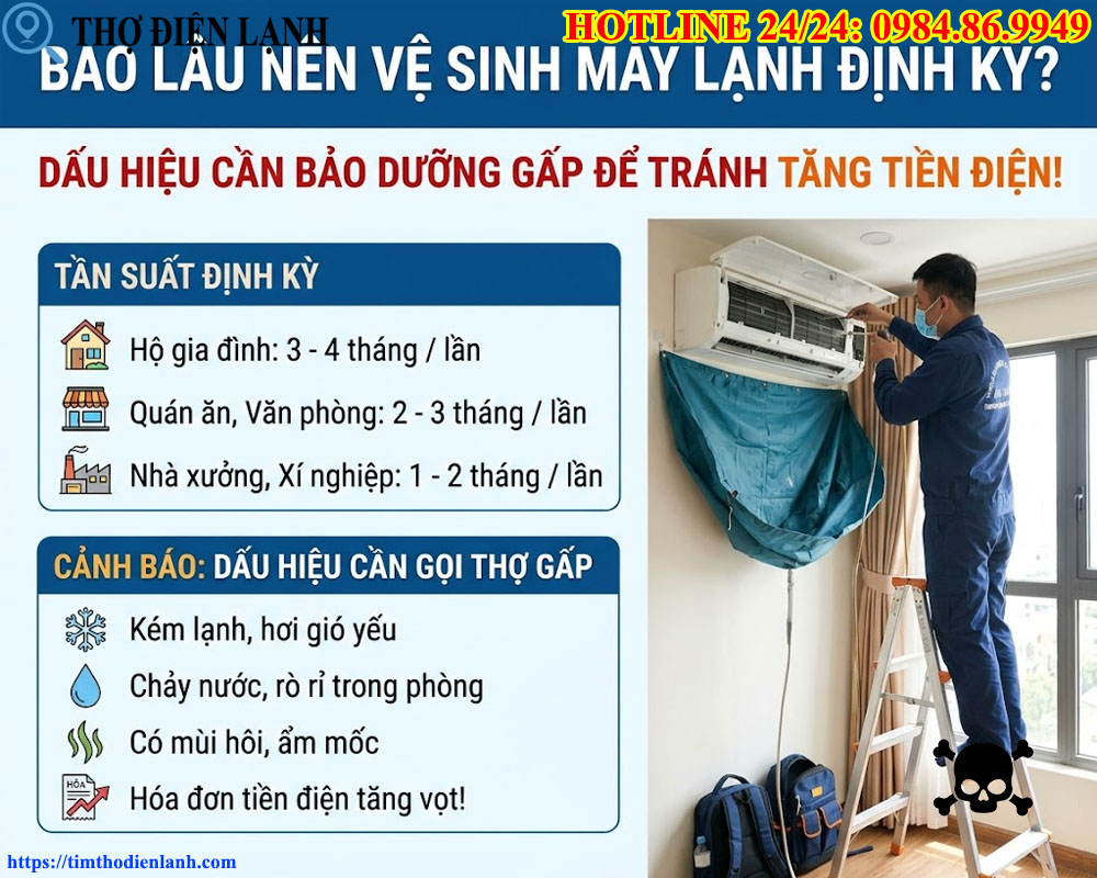 Bao lâu nên vệ sinh máy lạnh định kỳ