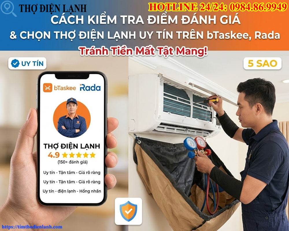 Cách Kiểm Tra Điểm Đánh Giá Và Gọi Thợ Điện Lạnh Trên Ứng Dụng
