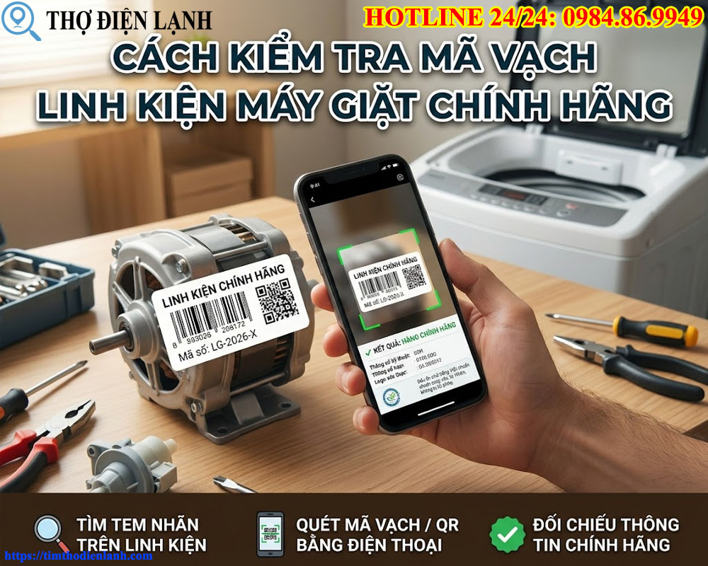 Cách Kiểm Tra Mã Vạch Linh Kiện Máy Giặt Chính Hãng