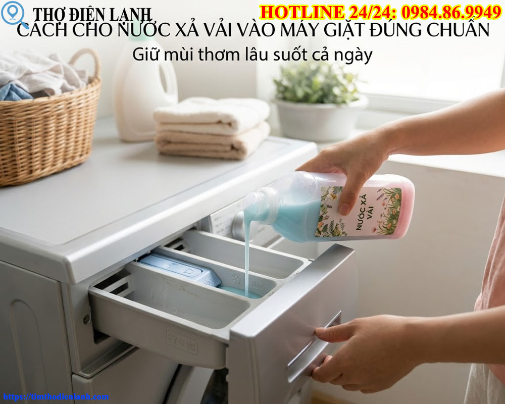 Cách cho nước xả vải vào máy giặt đúng chuẩn, giữ mùi thơm lâu