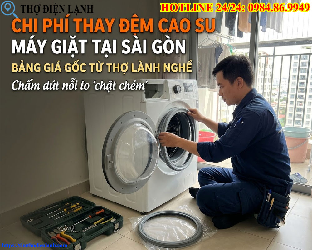 Chi phí thay đệm cao su máy giặt tại Sài Gòn