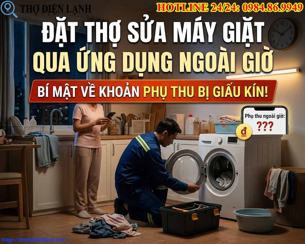 Đặt Thợ Sửa Máy Giặt Qua Ứng Dụng Ngoài Giờ