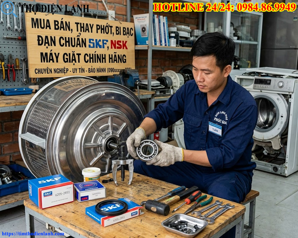 Địa Chỉ Mua Bán, Thay Phớt, Bi Bạc Đạn Chuẩn SKF, NSK Máy Giặt Chính Hãng