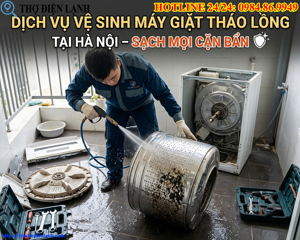 Dịch Vụ Vệ Sinh Máy Giặt Tháo Lồng Tại Hà Nội