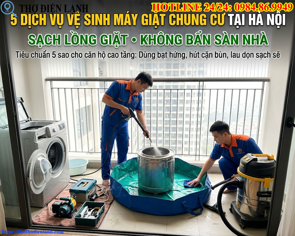 Dịch vụ vệ sinh máy giặt chung cư tại Hà Nội