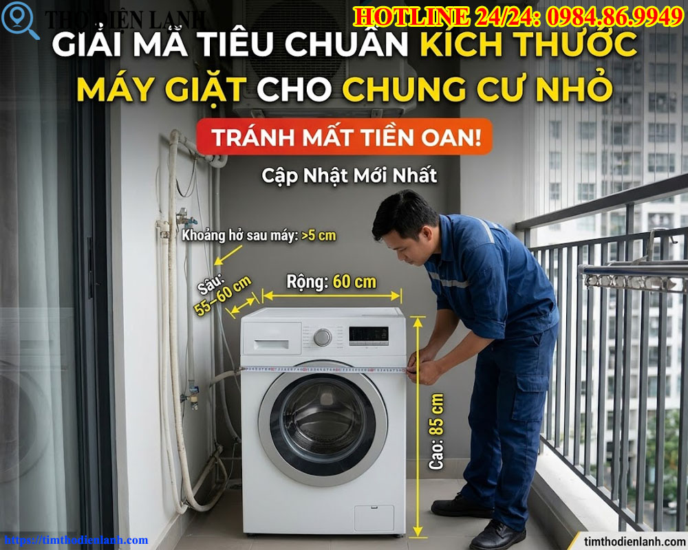 Giải Mã Tiêu Chuẩn Kích Thước Máy Giặt Cho Chung Cư Nhỏ Tránh Mất Tiền Oan