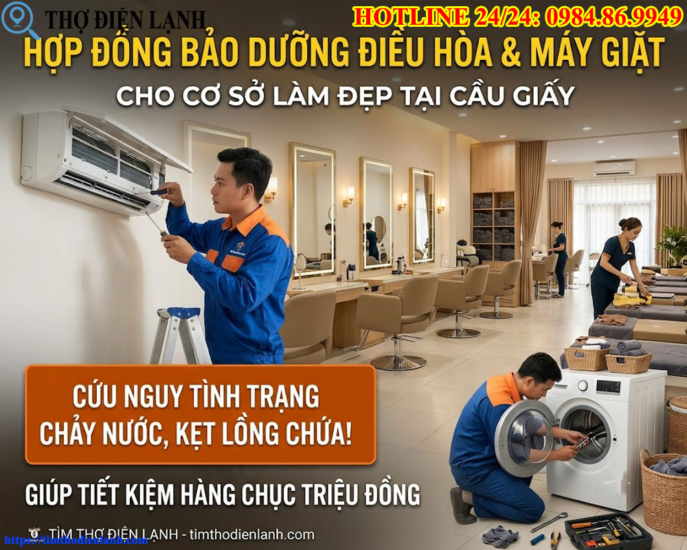Hợp Đồng Bảo Dưỡng Điều Hòa, Máy Giặt Cho Cơ Sở Làm Đẹp Tại Cầu Giấy