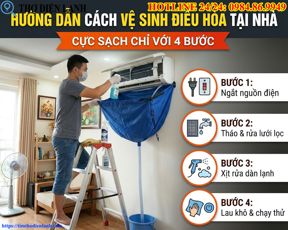 Hướng dẫn cách vệ sinh điều hòa tại nhà cực sạch chỉ với 4 bước