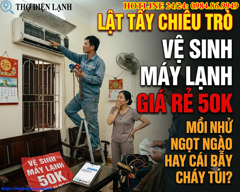 Lật tẩy chiêu trò vệ sinh máy lạnh giá rẻ