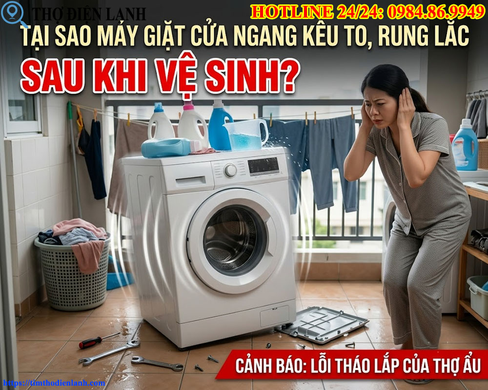 Máy Giặt Cửa Ngang Kêu To, Rung Lắc Sau Khi Vệ Sinh