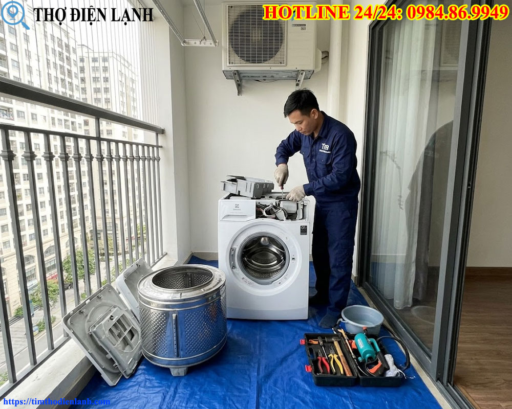Tháo Hộc Sấy, Vệ Sinh Lồng Giặt Electrolux Lồng Đôi