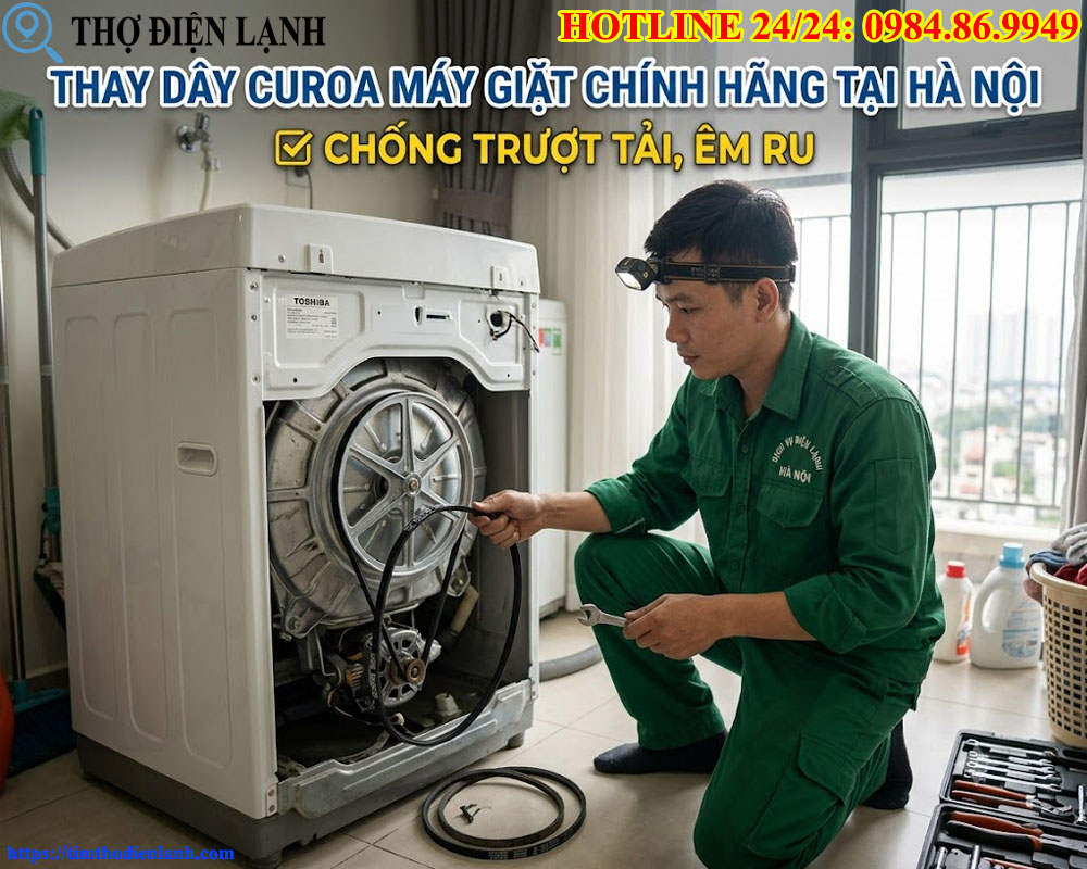 Thay Dây Curoa Máy Giặt Chính Hãng Tại Hà Nội