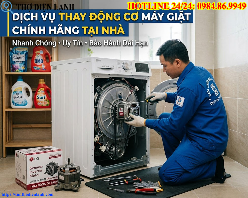 Thay Động Cơ Máy Giặt Chính Hãng