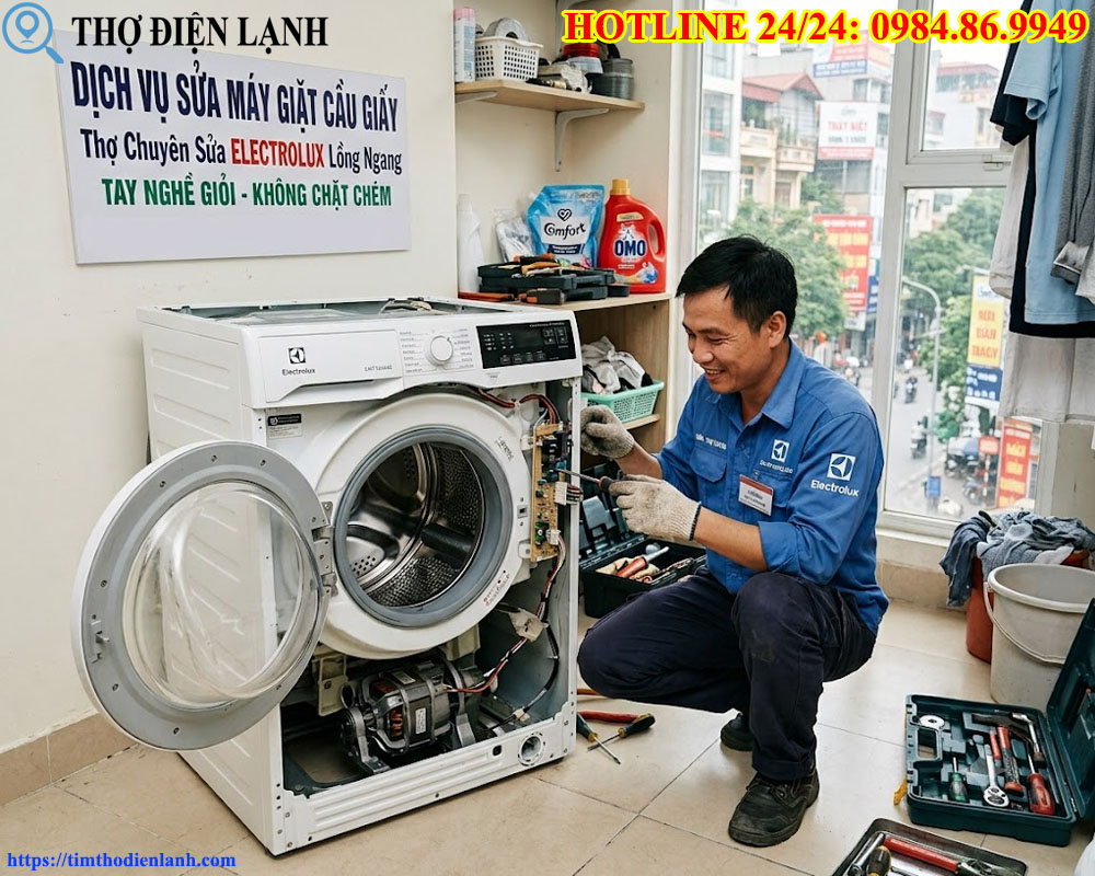 Thợ Chuyên Sửa Máy Giặt Electrolux Lồng Ngang Cầu Giấy