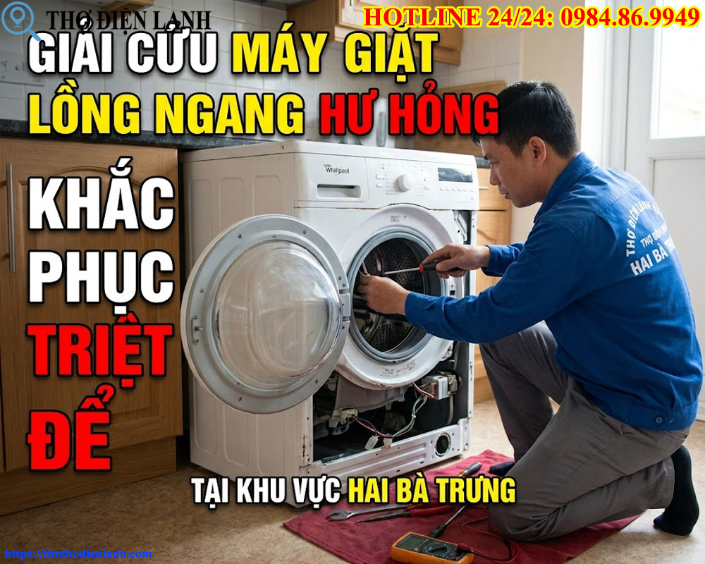 Thợ Sửa Máy Giặt Lồng Ngang Hư Hỏng Tại Hai Bà Trưng