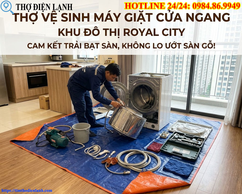 Thợ Vệ Sinh Máy Giặt Cửa Ngang Khu Đô Thị Royal City