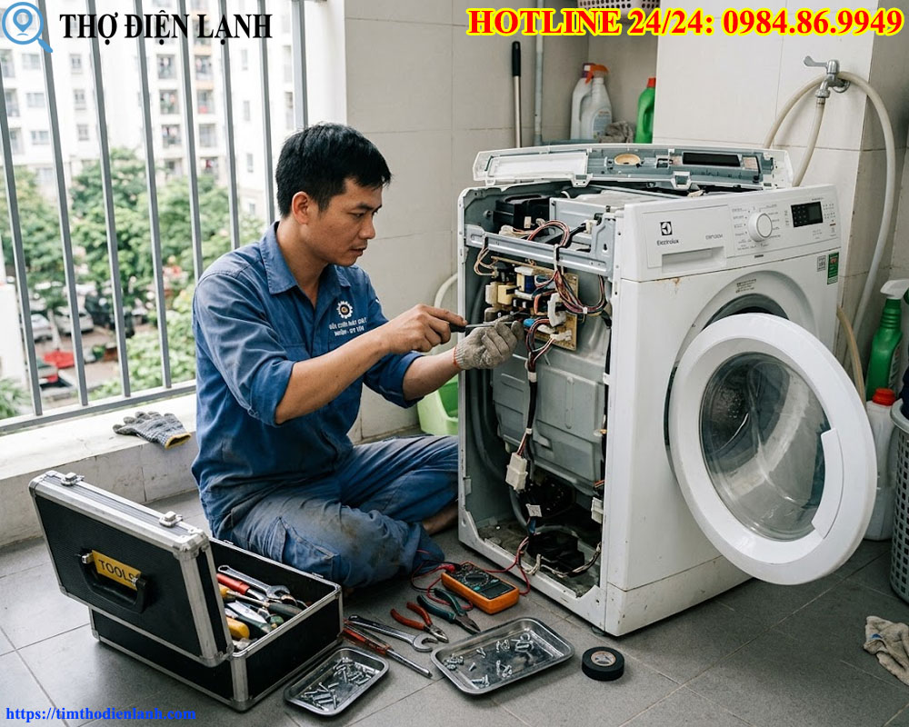 Thợ sửa máy giặt lồng ngang tại Nhổn