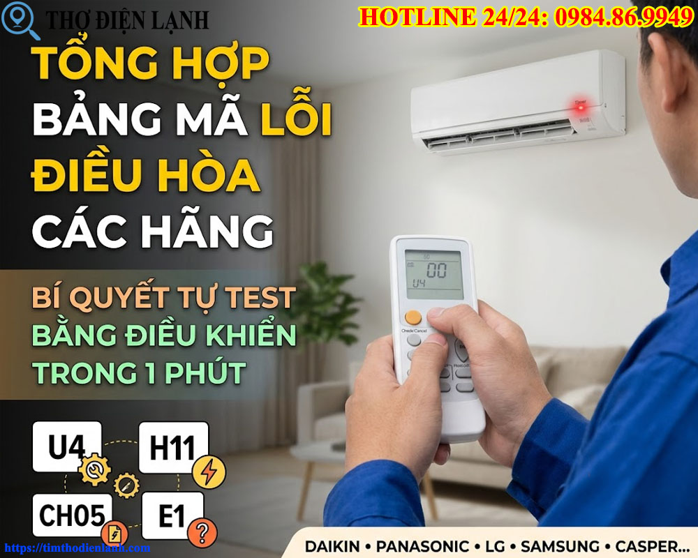 Tổng hợp bảng mã lỗi điều hòa các hãng & Cách test bằng điều khiển