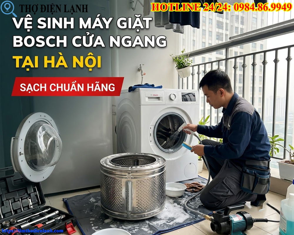Vệ Sinh Máy Giặt Bosch Cửa Ngang Tại Hà Nội
