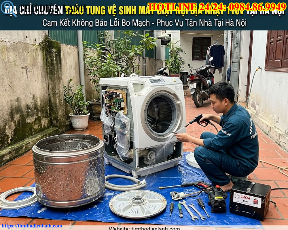 Vệ Sinh Máy Giặt Nội Địa Nhật 110V Tại Hà Nội