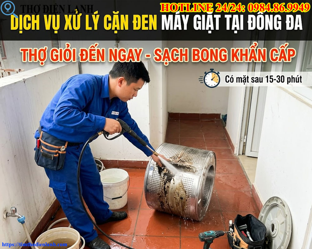 Xử Lý Cặn Đen Máy Giặt Tại Đống Đa