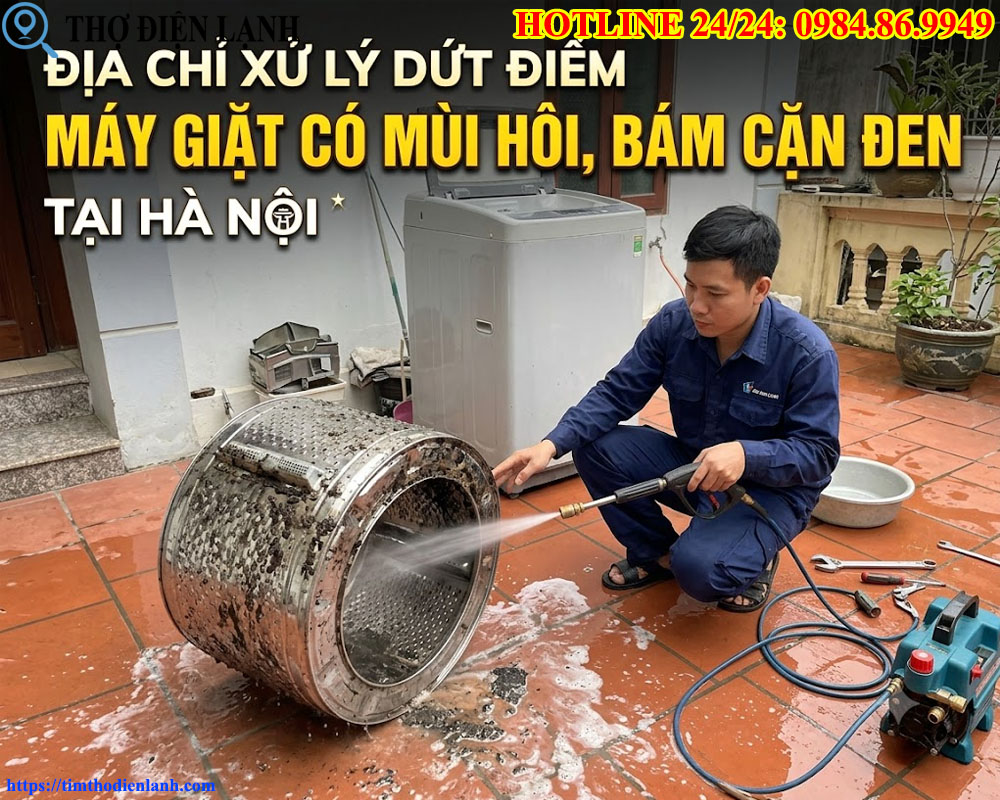Xử Lý Dứt Điểm Máy Giặt Có Mùi Hôi, Bám Cặn Đen