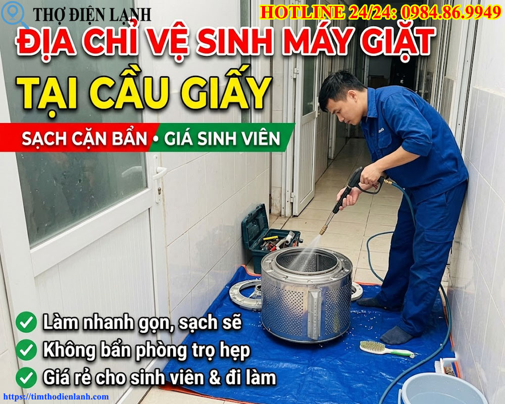 địa chỉ vệ sinh máy giặt tại Cầu Giấy