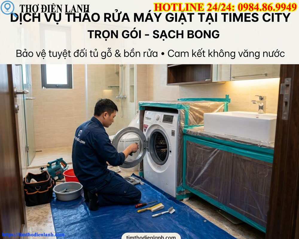 dịch vụ tháo rửa máy giặt tại Khu đô thị Times City