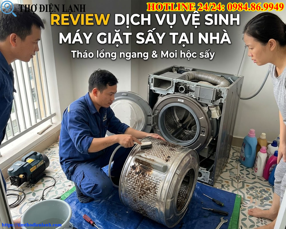 dịch vụ vệ sinh máy giặt sấy tại nhà