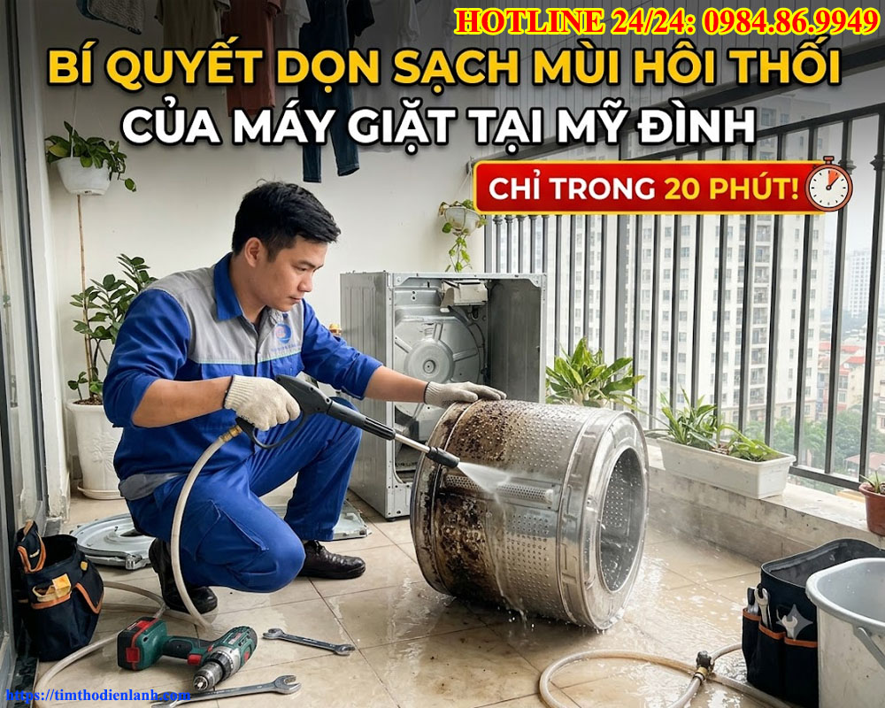 dọn sạch mùi hôi thối của máy giặt tại Mỹ Đình