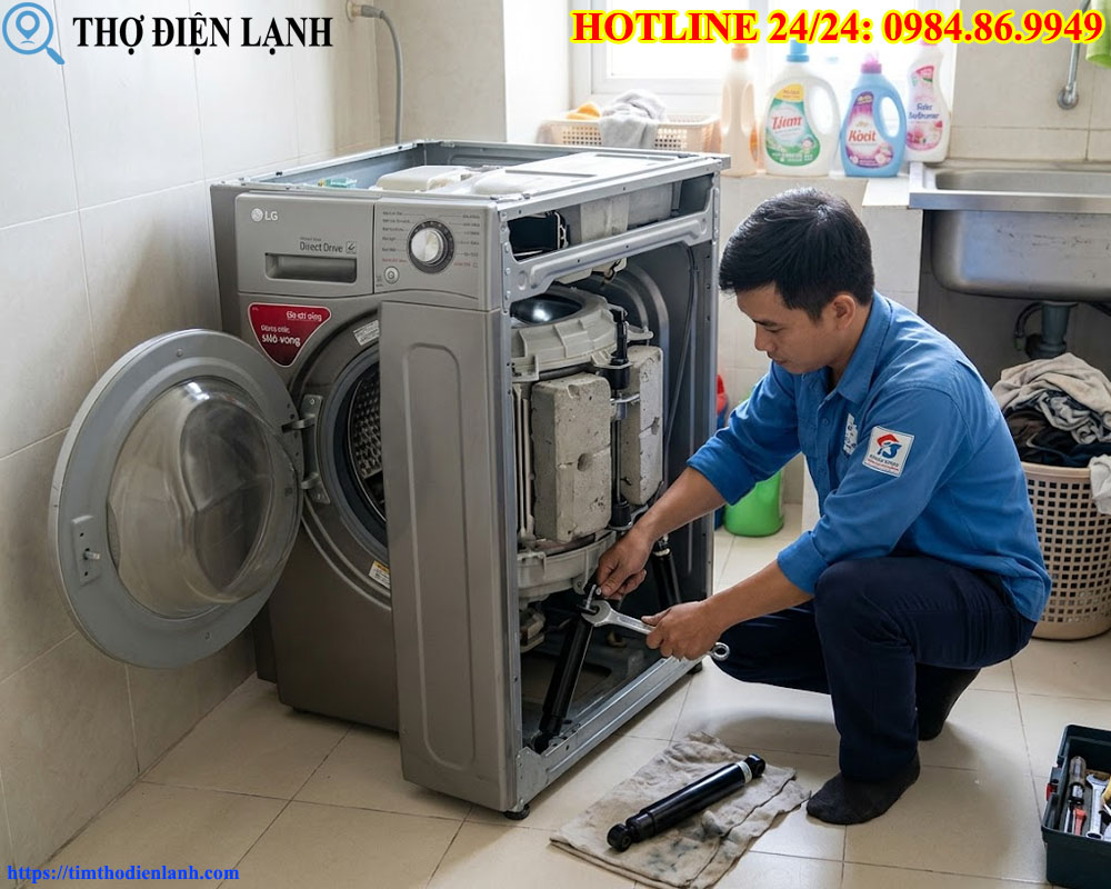 khắc phục máy giặt LG Direct Drive rung lắc, đập thùng dữ dội tại nhà