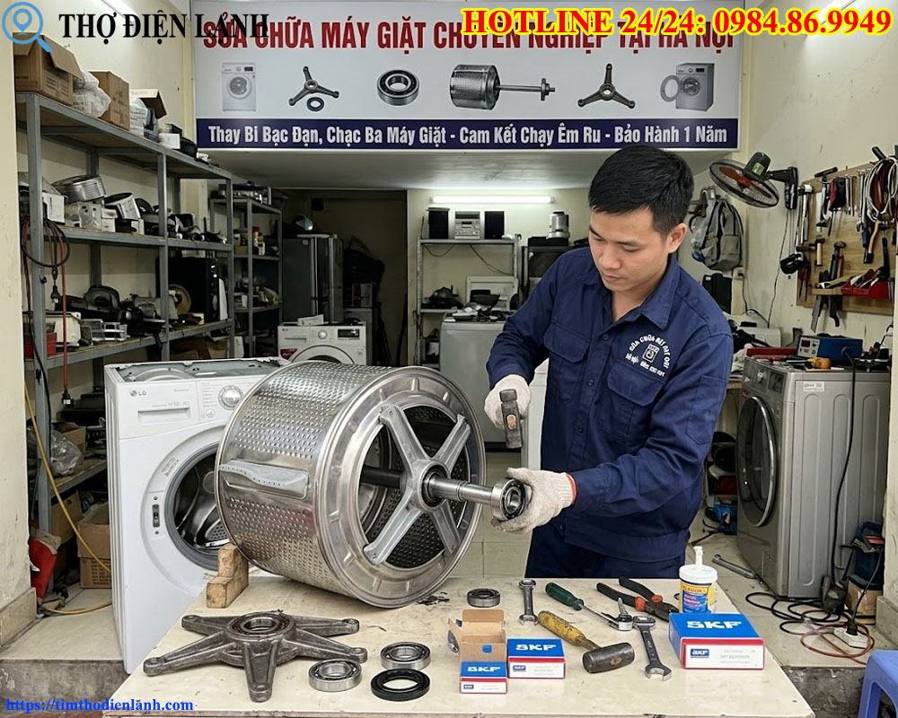 thay bi bạc đạn, chạc ba máy giặt tại Hà Nội