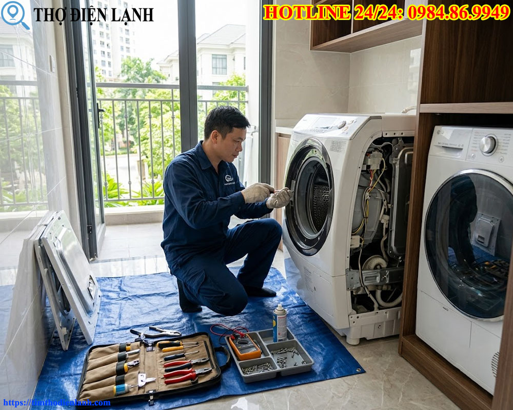 thợ chuyên bảo dưỡng máy giặt nội địa Nhật, máy sấy cao cấp khu Ciputra