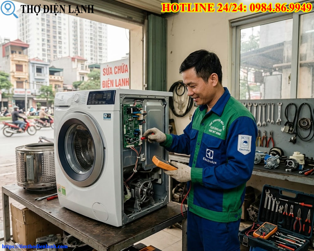 thợ chuyên máy giặt Electrolux lồng ngang
