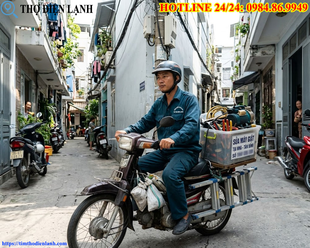 thợ sửa máy giặt rành đường Tân Bình