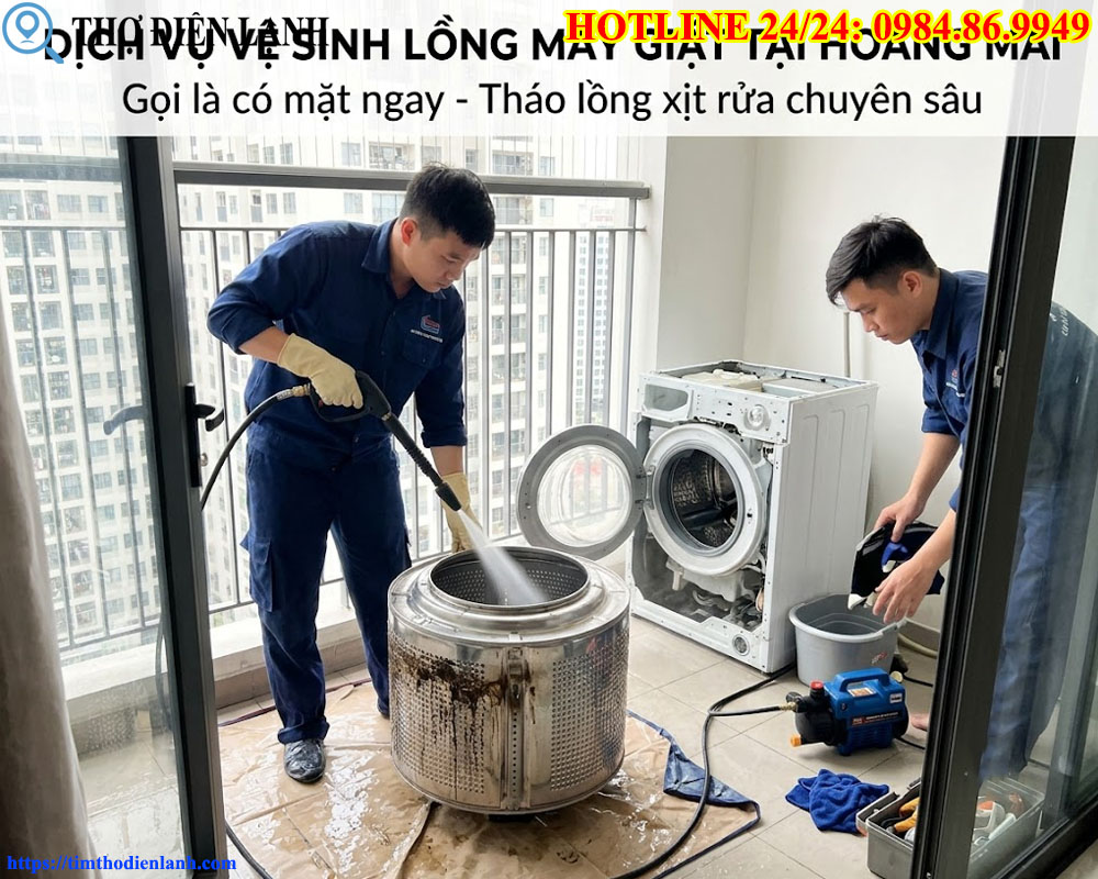 vệ sinh lồng máy giặt khu vực Hoàng Mai