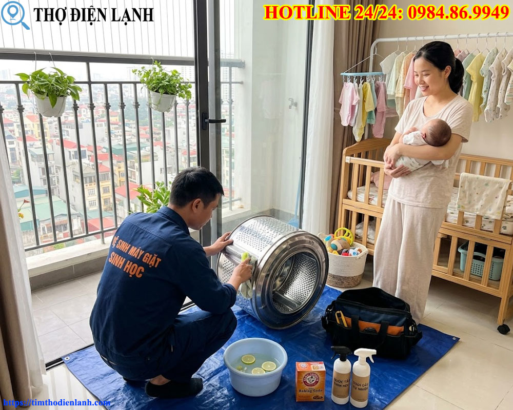 vệ sinh máy giặt an toàn, không dùng hóa chất độc hại