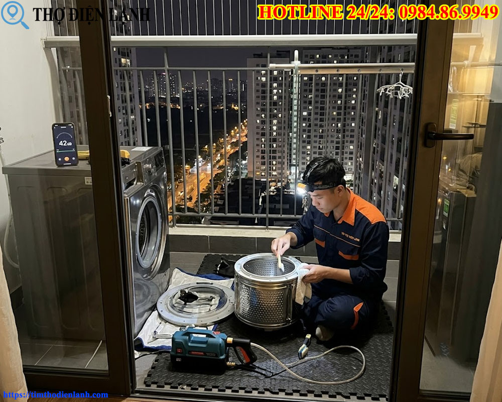 vệ sinh máy giặt chung cư Hà Nội làm việc ngoài giờ hành chính